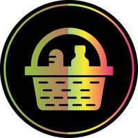 Picnic Basket Glyph Due Color Icon Design vector