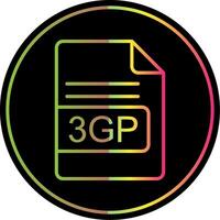 3gp archivo formato línea degradado debido color icono diseño vector