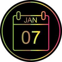 January Line Gradient Due Color Icon Design vector