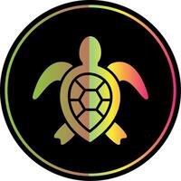 mar Tortuga glifo debido color icono diseño vector