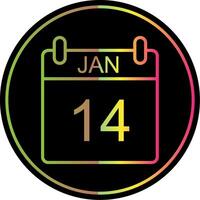 January Line Gradient Due Color Icon Design vector