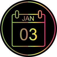 January Line Gradient Due Color Icon Design vector