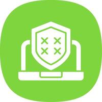 Security Laptop Password Glyph Curve Icon Design vector