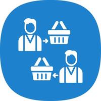 Reseller Glyph Curve Icon Design vector