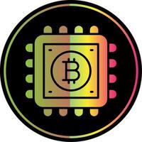 Bitcoin Process Glyph Due Color Icon Design vector