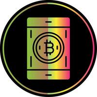 Bitcoin Pay Glyph Due Color Icon Design vector