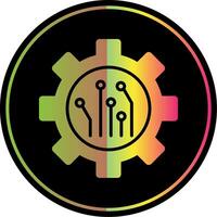 Mining Technology Glyph Due Color Icon Design vector