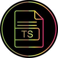 TS File Format Line Gradient Due Color Icon Design vector