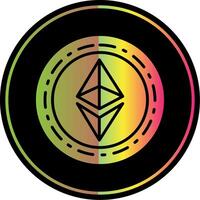 Ethereum Coin Glyph Due Color Icon Design vector