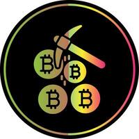 bitcoin minería glifo debido color icono diseño vector