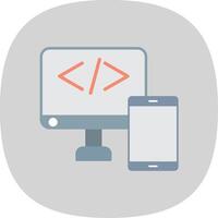 Adaptive web development Flat Curve Icon Design vector