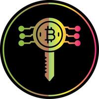 Bitcoin Key Glyph Due Color Icon Design vector