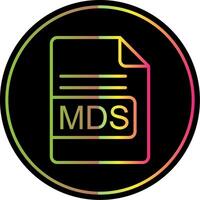 MDS File Format Line Gradient Due Color Icon Design vector