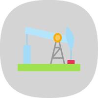 Drilling Rig Flat Curve Icon Design vector