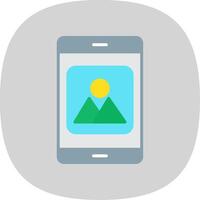 Mobile Application Flat Curve Icon Design vector