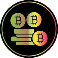 Bitcoins Bitcoins Glyph Due Color Icon Design vector