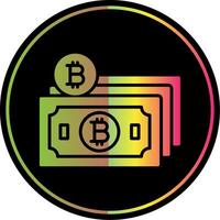 Bitcoin Cash Glyph Due Color Icon Design vector