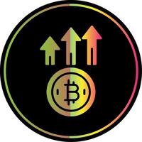 Bitcoin Up Glyph Due Color Icon Design vector