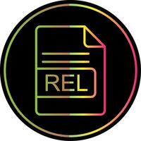 REL File Format Line Gradient Due Color Icon Design vector