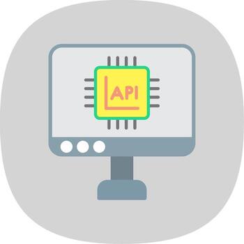 Api Interface Flat Curve Icon Design vector