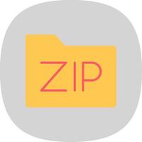 Zip Files Flat Curve Icon Design vector
