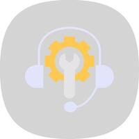 Tech Support Flat Curve Icon Design vector