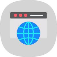 Web Browser Flat Curve Icon Design vector