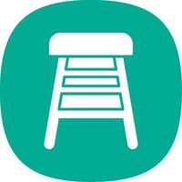 Bar Stool Glyph Curve Icon Design vector