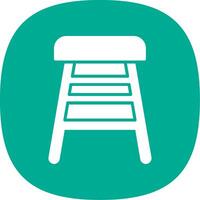 Bar Stool Glyph Curve Icon Design vector