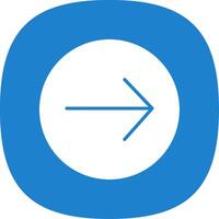 Right Arrow Glyph Curve Icon Design vector