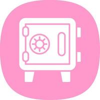 Safe Box Glyph Curve Icon Design vector