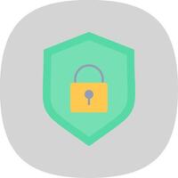 Database Protection Flat Curve Icon Design vector