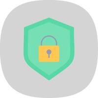 Database Protection Flat Curve Icon Design vector