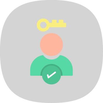 Authentication Flat Curve Icon Design vector