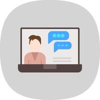 Education Chat Flat Curve Icon Design vector