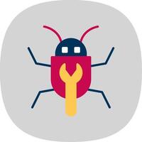 Bug Fixing Flat Curve Icon Design vector