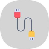 Database Cable Flat Curve Icon Design vector