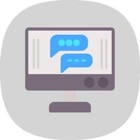 Perfessional Chat Flat Curve Icon Design vector