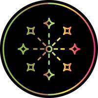 Firework Line Gradient Due Color Icon Design vector