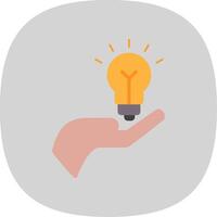 Idea Hand Flat Curve Icon Design vector