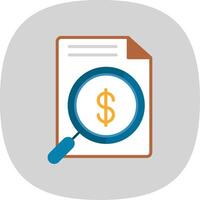 Money Search Flat Curve Icon Design vector