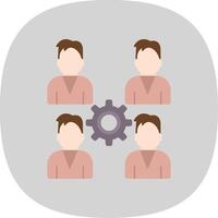 Pro Group Team Flat Curve Icon Design vector