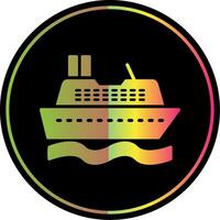 crucero Embarcacion glifo debido color icono diseño vector