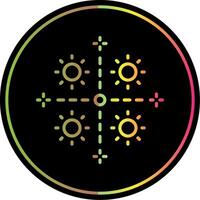 Firework Line Gradient Due Color Icon Design vector