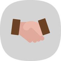 Hand Shake Flat Curve Icon Design vector