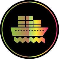 Container Ship Glyph Due Color Icon Design vector