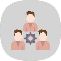 Team Management Flat Curve Icon Design vector