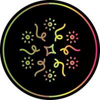 Firework Line Gradient Due Color Icon Design vector