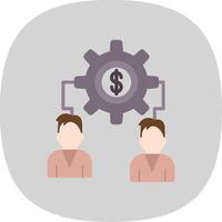 Money Team Connect Flat Curve Icon Design vector