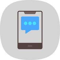 Mobile Talk Flat Curve Icon Design vector